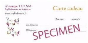 Carte cadeau massage chinois tuina - Lifting énergétique chinois - Sophie Bouvier Strasbourg Sud